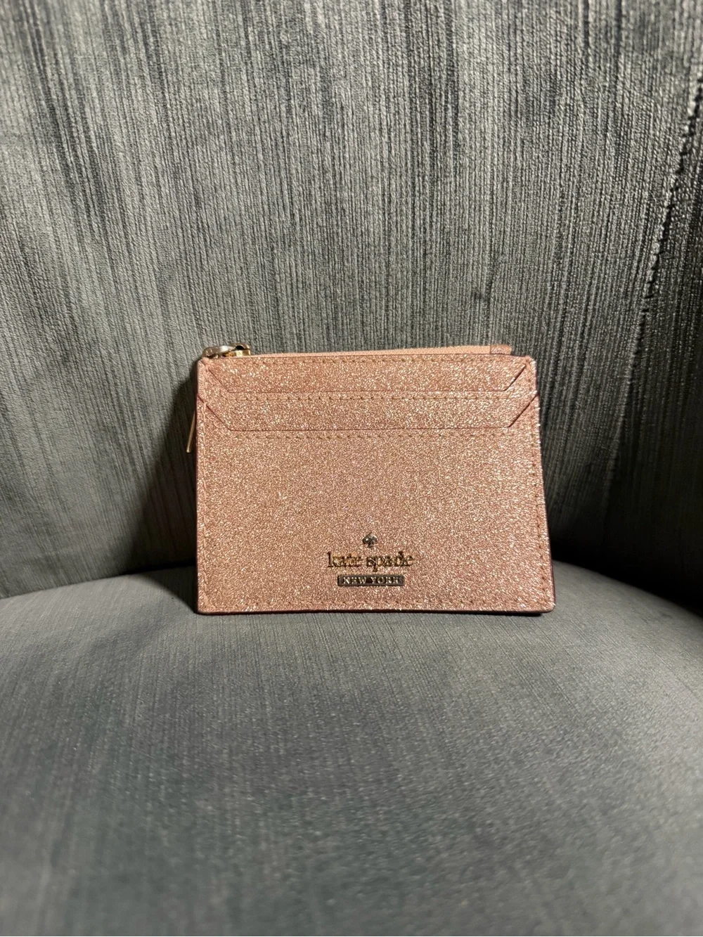 kate spade Rose Gold Glitter Cardholder Wallet